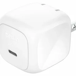 Belkin 45W Portable USB-C Wall Charger - 1xUSB-C (45W) - Fast Charge - Power Adapter - White - 45 W - White