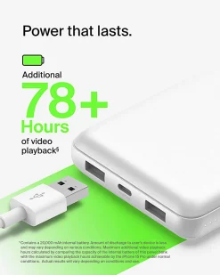 Belkin 15W 3-Port USB Power Bank, White, Total Qty 1