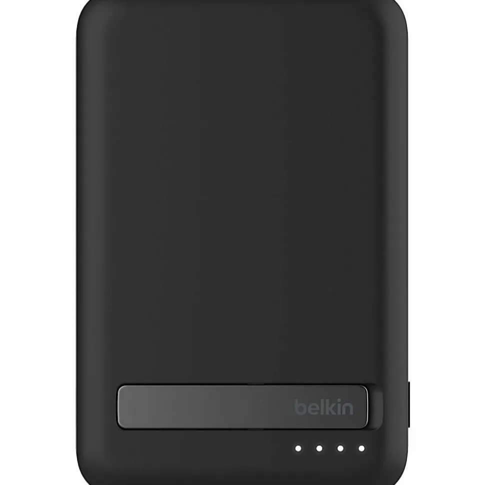 Belkin 15W Wireless Magnetic Power Bank w/ Stand, Qi2 - 5K mAh - 1xUSB-C - Portable Charger - w/ USB-C to USB-C Cable - Black - 5000 mAh - Black