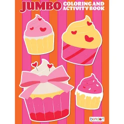 Bendon Jumbo Coloring & Activity Book, Valentine's Day Cupcakes