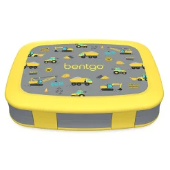 Bentgo Kids Lunch Box, 2"H x 6-1/2"W x 8-1/2"D, Construction Trucks