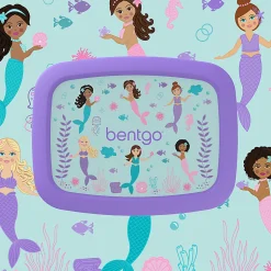 Bentgo Kids Prints 5-Compartment Lunch Box, 2"H x 6-1/2"W x 8-1/2"D, Mermaids In The Sea