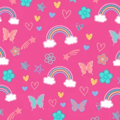 Bentgo Kids Prints Tritan Water Bottle, Rainbows/Butterflies