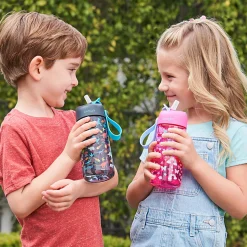 Bentgo Kids Prints Tritan Water Bottle, Rainbows/Butterflies