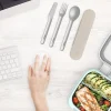 Bentgo Stainless Steel Portable Utensil Set, Silver/Sand