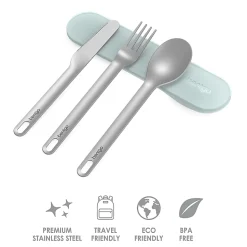 Bentgo Stainless Steel Utensil Set, Aqua