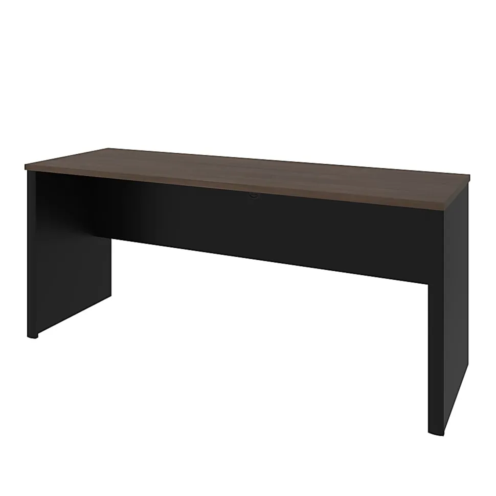 Bestar Connexion 72"W Narrow Computer Desk Shell, Antigua/Black
