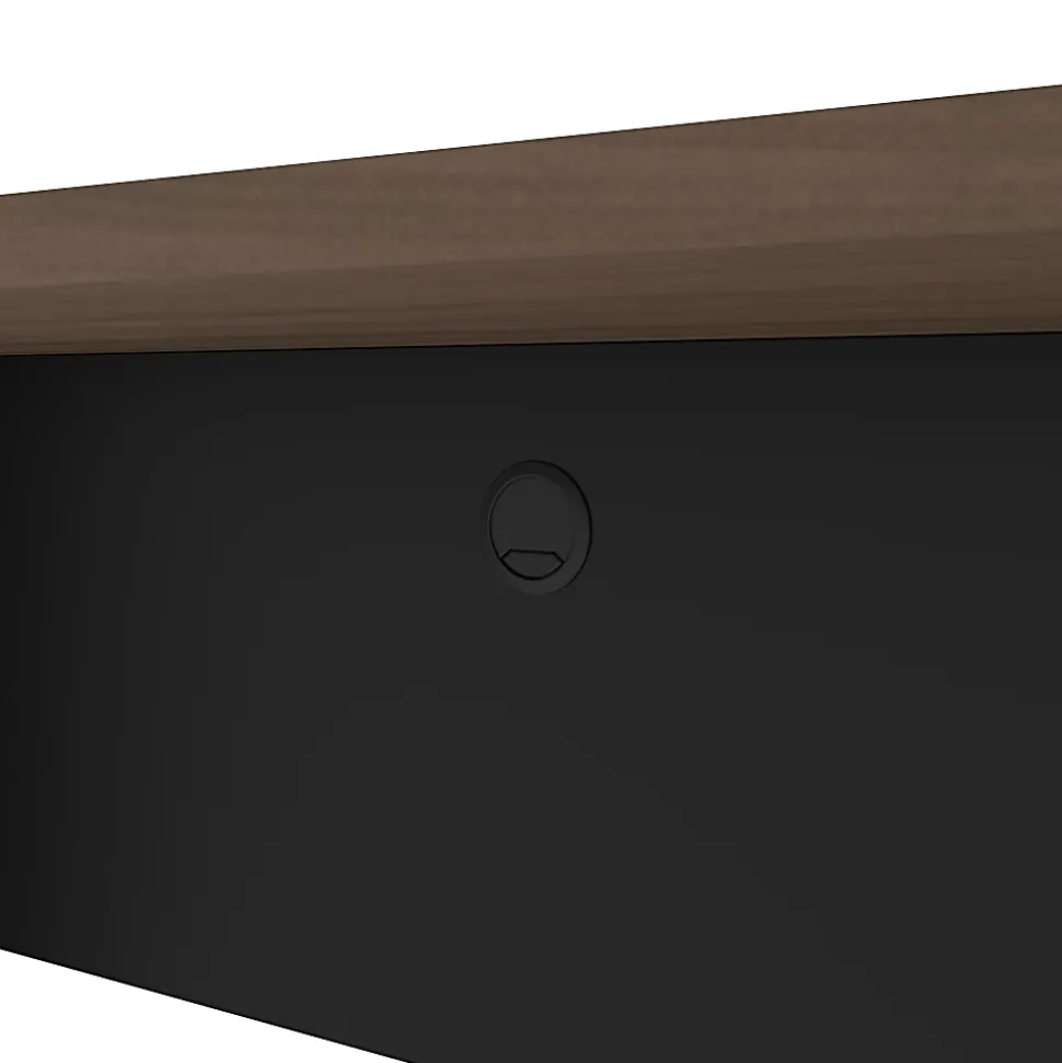 Bestar Connexion 72"W Narrow Computer Desk Shell, Antigua/Black
