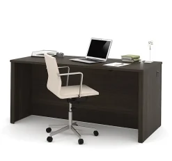 Bestar Embassy 66"W Computer Desk Shell, Dark Chocolate