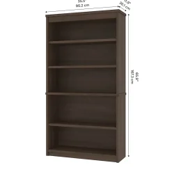 Bestar Logan U-Shaped Desk With Hutch, Lateral File Cabinet And Bookcase, Antigua