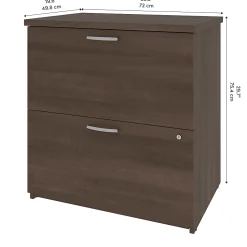 Bestar Logan U-Shaped Desk With Hutch, Lateral File Cabinet And Bookcase, Antigua