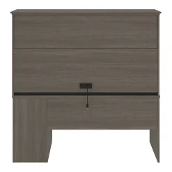 Bestar Logan 66”W U- Or L-Shaped Executive Corner Desk With Pedestal And Hutch, Bark Gray