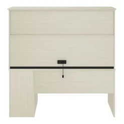 Bestar Logan 66”W U- Or L-Shaped Executive Corner Desk With Pedestal And Hutch, White Chocolate