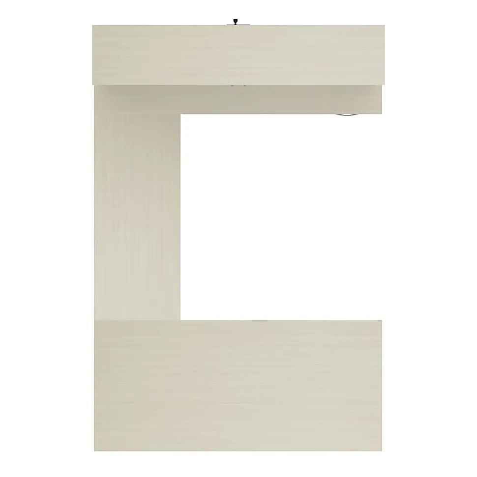 Bestar Logan 66”W U- Or L-Shaped Executive Corner Desk With Pedestal And Hutch, White Chocolate