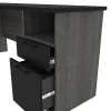 Bestar Norma 71"W L-Shaped Corner Desk, Black/ Bark Gray