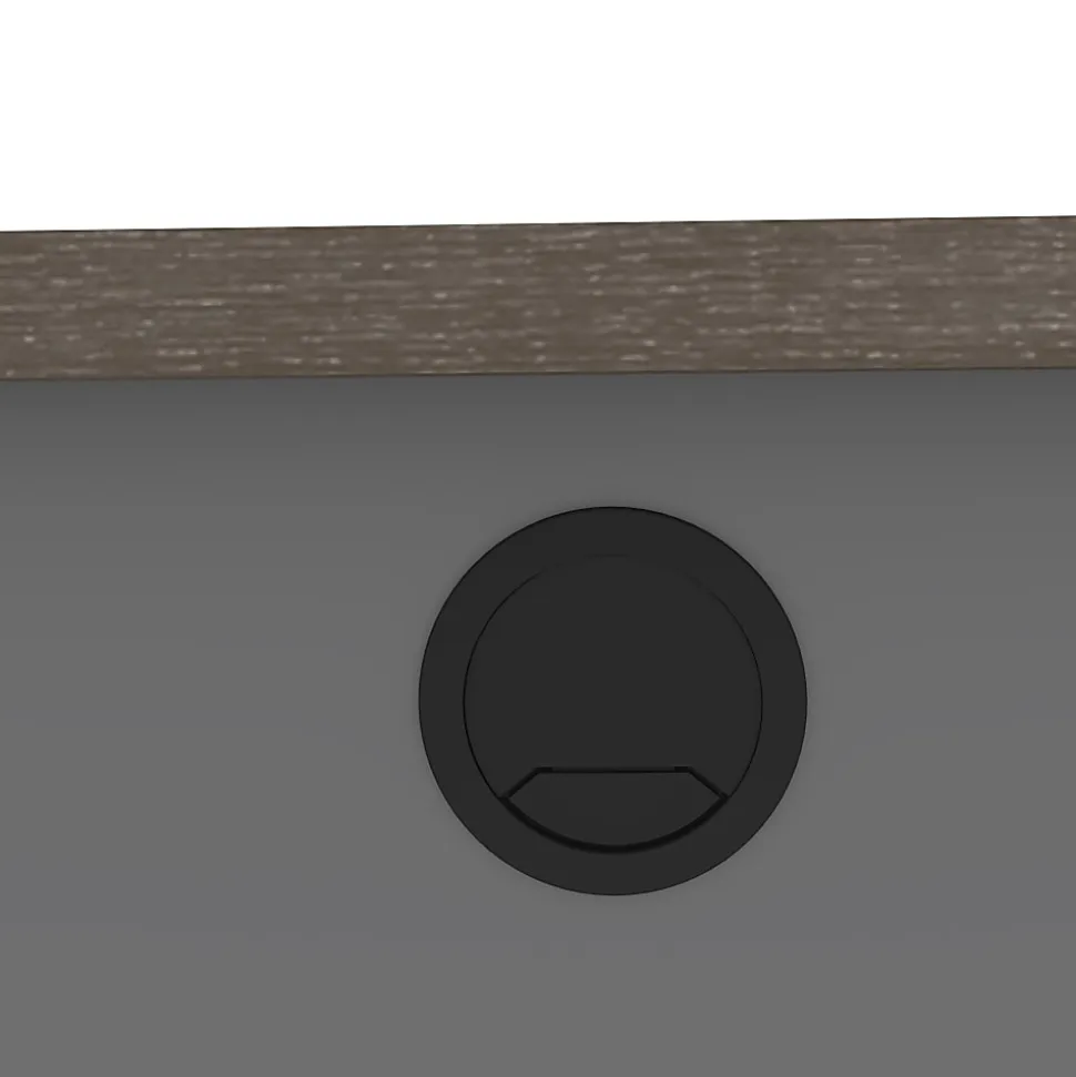 Bestar Prestige + 72”W U-Shaped Executive Computer Desk With Pedestal, Bark Gray/Slate