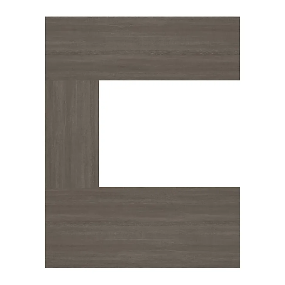Bestar Prestige + 72”W U-Shaped Executive Computer Desk With Pedestal, Bark Gray/Slate