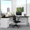 Bestar Pro-Concept Plus 72"W L-Shaped Corner Desk With Drawers, White/Deep Gray