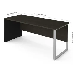 Bestar Pro-Concept Plus 72"W Table Computer Desk With Metal Legs, Deep Gray/Black