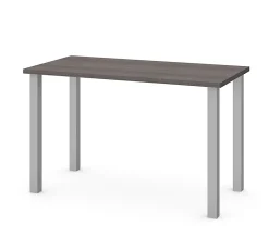 Bestar Universal 48"W Table Computer Desk With Square Metal Legs, Bark Gray