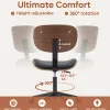 Bestier Ergonomic Faux Leather Mid-Back Armless Office Task Chair With Swivel Curved Seat, Black