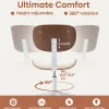 Bestier Ergonomic Faux Leather Mid-Back Armless Office Task Chair With Swivel Curved Seat, White