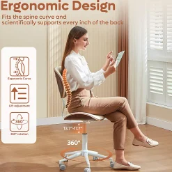 Bestier Ergonomic Faux Leather Mid-Back Armless Office Task Chair With Swivel Curved Seat, White