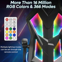 Bestier Ergonomic Gaming Chair With Integrated LED Lights, Black