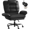 Bestier Ergonomic PU Leather High-Back Swivel Executive Office Chair, Black