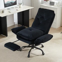 Bestier Ergonomic PU Leather High-Back Cross-Legged Executive Office Chair, Black