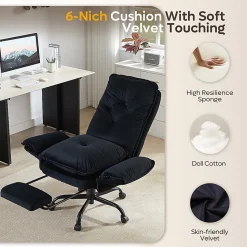 Bestier Ergonomic PU Leather High-Back Cross-Legged Executive Office Chair, Black