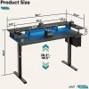 Bestier 58" Ergonomic Wood & Steel Height Adjustable Standing Desk, Carbon Fiber Black