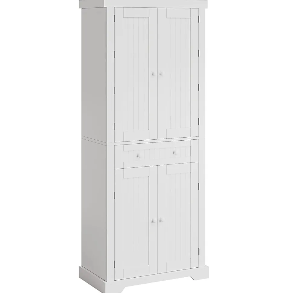 Bestier 72"H 6-Shelf Storage Cabinet With Doors, White, K600676CJCWH