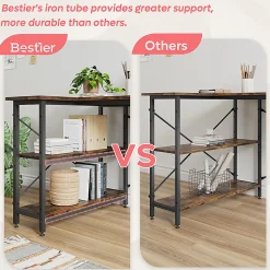 Bestier L-Shaped Corner Desk With Storage Shelf, 56