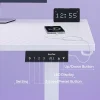 Bestier 63"W Electric Adjustable-Height L-Shaped Standing Desk, White