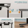 Bestier 58"W Electric Adjustable Height Standing Desk With Monitor Riser, Carbon Fiber Black