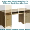 Bestier 60"W Executive Computer Desk With Keyboard Tray And 4 Storage Drawers, Natural