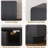 Bestier Wide Storage Cabinet with 2 Doors and Open Shelving, Black