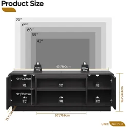 Bestier Wide Storage Cabinet with 2 Doors and Open Shelving, Black