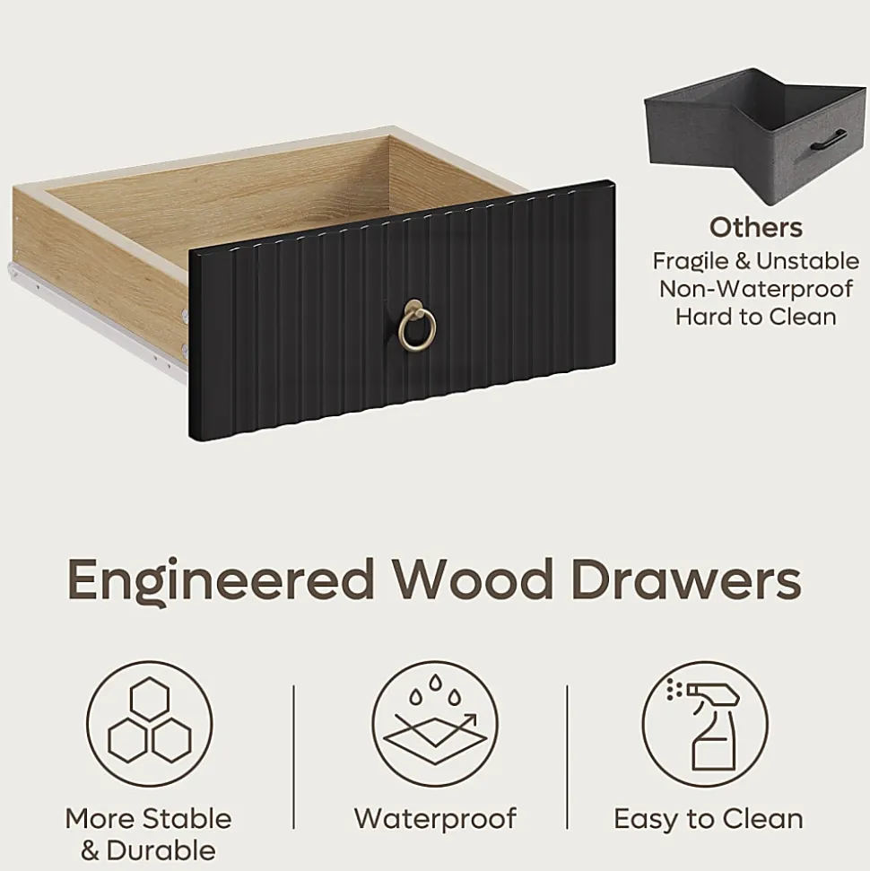 Bestier 56"W Writing Computer Desk With Storage And Keyboard Tray, Natural Oak