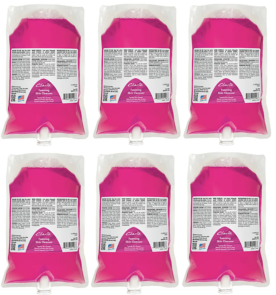 Betco® Clario® Foaming Skin Cleanser, 1,000 mL (33.81 Oz), Case Of 6