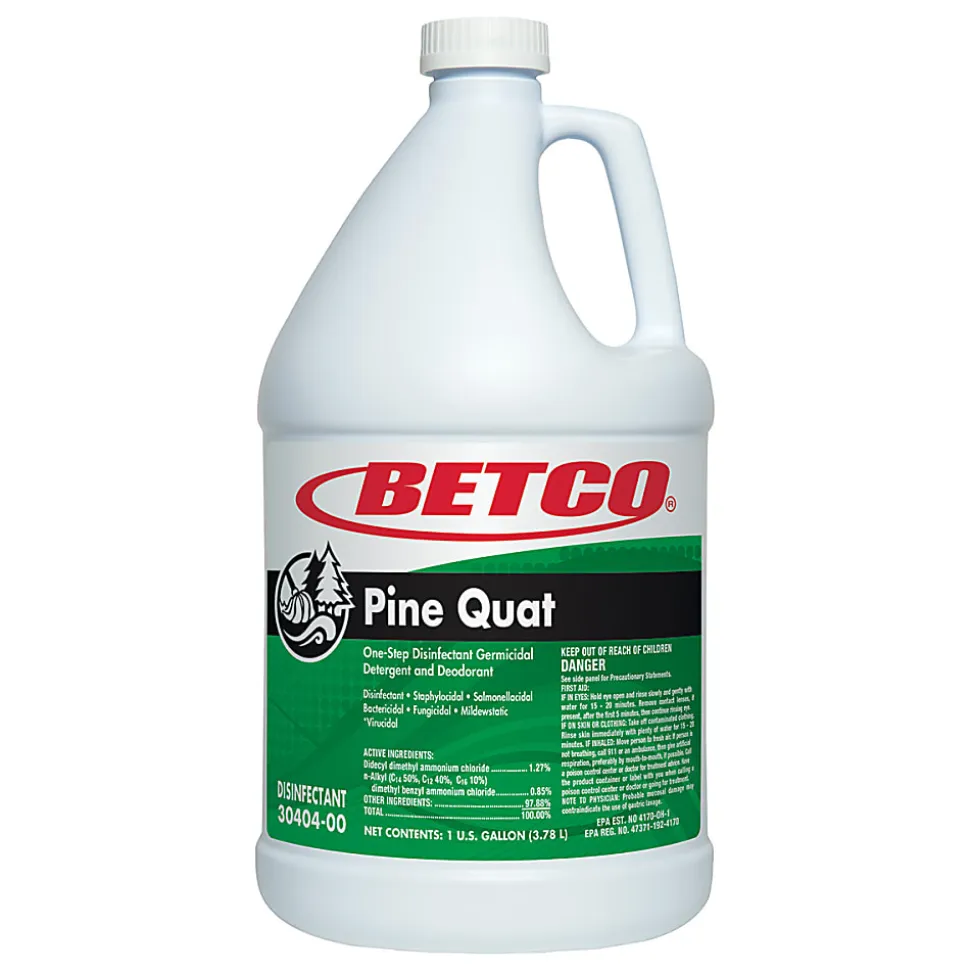 Betco® Pine Quat Floor Disinfectant & Deodorizer, 1 Gallon Bottle, Case Of 4