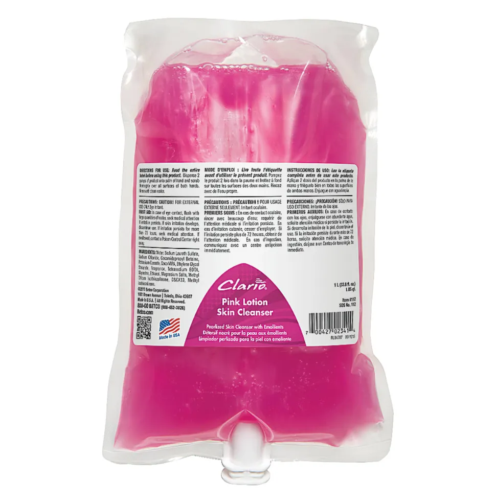 Betco® Pink Lotion Skin Cleanser, 1000 mL, Pack Of 6