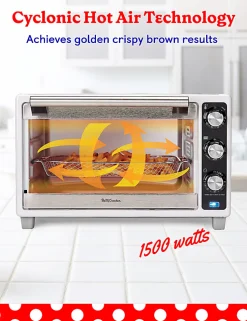 Betty Crocker Air Fryer Convection Toaster Oven, White