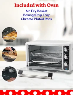 Betty Crocker Air Fryer Convection Toaster Oven, White