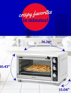 Betty Crocker Air Fryer Convection Toaster Oven, White