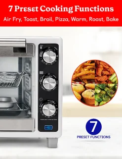 Betty Crocker Air Fryer Convection Toaster Oven, White