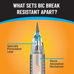 BIC Break-Resistant Mechanical Pencils With Erasers, No. 2 Medium Point, 0.7 mm, Assorted Accent Colors, Pack Of 2 Pencils