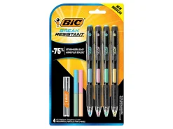 BIC Break Resistant Mechanical Pencils with Erasers, No. 2 Medium Point (0.7mm), Pack Of 4