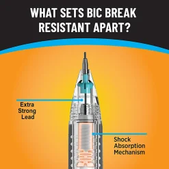 BIC Break Resistant Mechanical Pencils with Erasers, No. 2 Medium Point (0.7mm), Pack Of 4